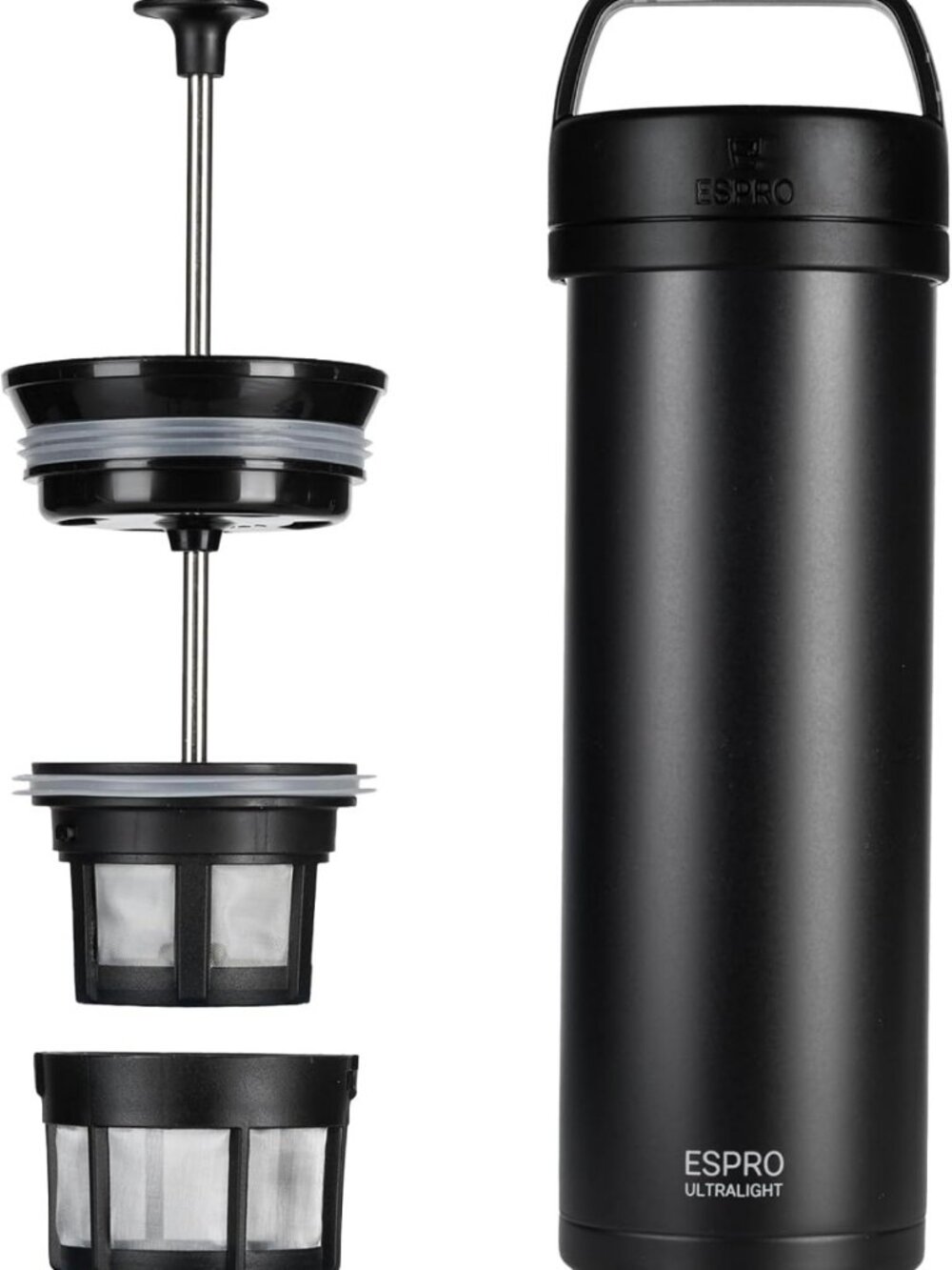Insulated Travel French Press Coffee Maker, 16oz - Perfect for On-the-Go Brewing